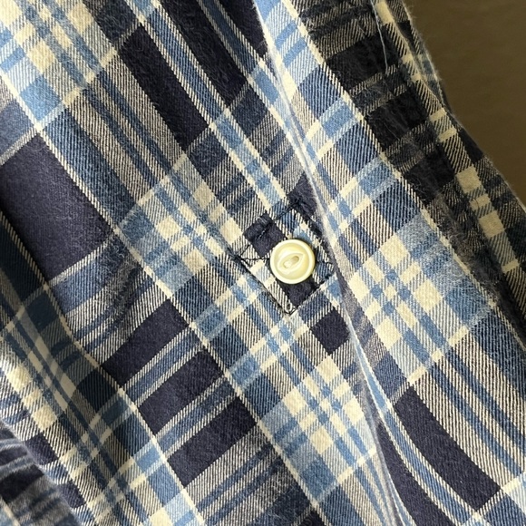 Ralph Lauren Blue White Plaid Shirt Size M Flannel Buttons Classic Preppy Warm - Picture 7 of 10